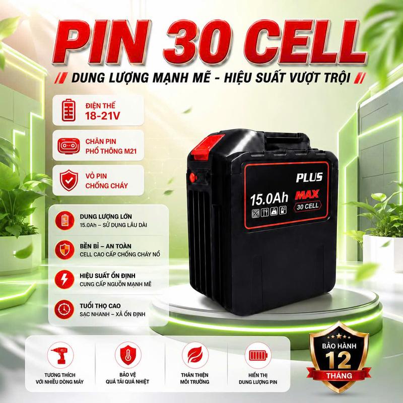 Pin 30 cell Dung Lượng Cao Chân Pin Phổ Thông 4cm, Có Đèn Báo Pin