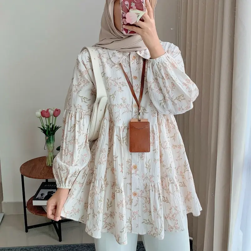 DYANDRA TUNIK | tunik motif | blouse tunik | atasan tunik motif floral | moutfit 6