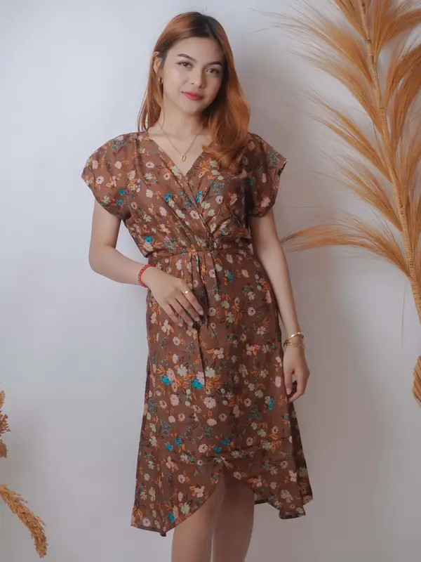 { Dira Bali Collection } Dress Gabrilla Motif Bunga Cente Cantik Nyaman Panjang Casual 1