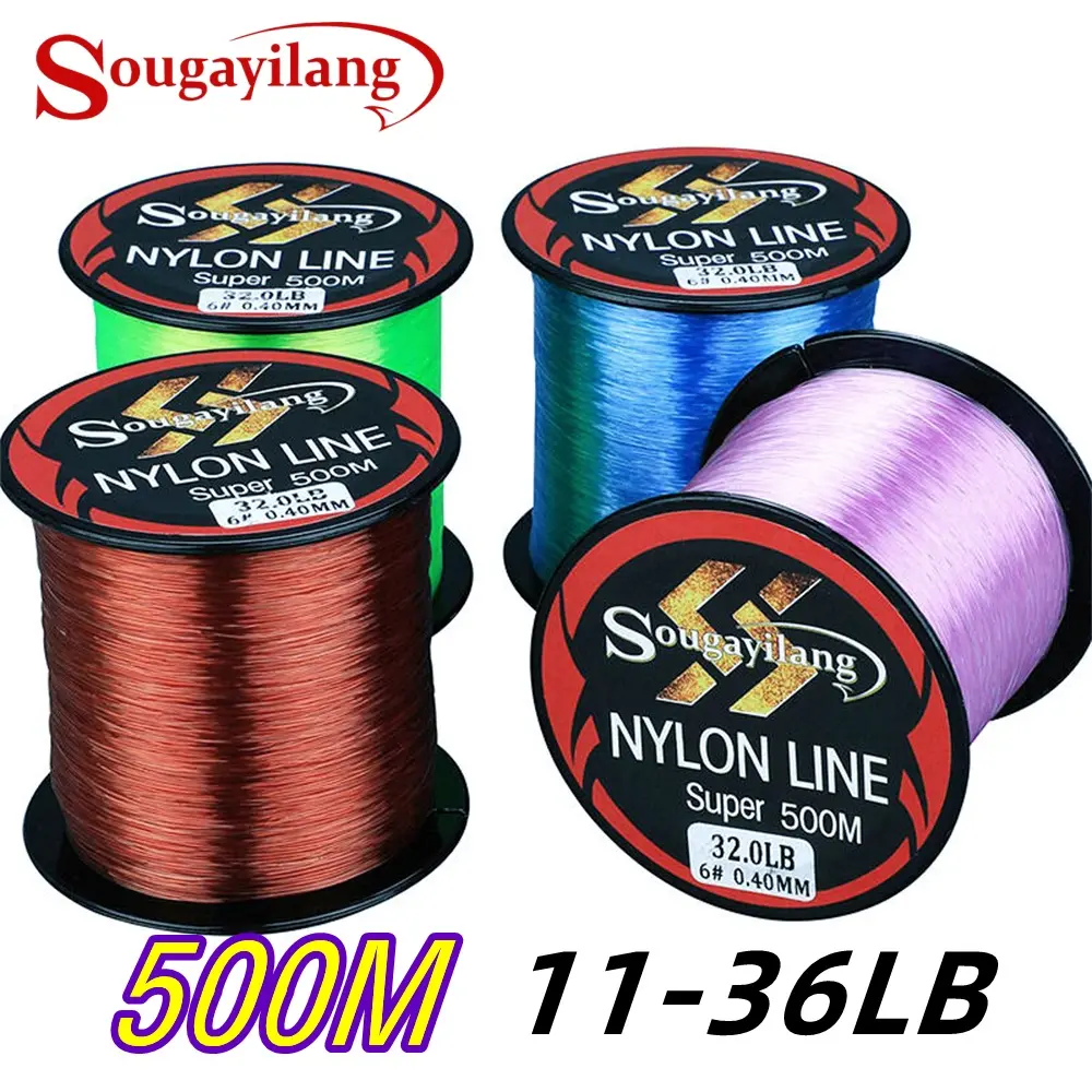 Sougayilang Senar Pancing Nilon 500M senar pancing kuat dan anti keriting Joran Pancing Tail