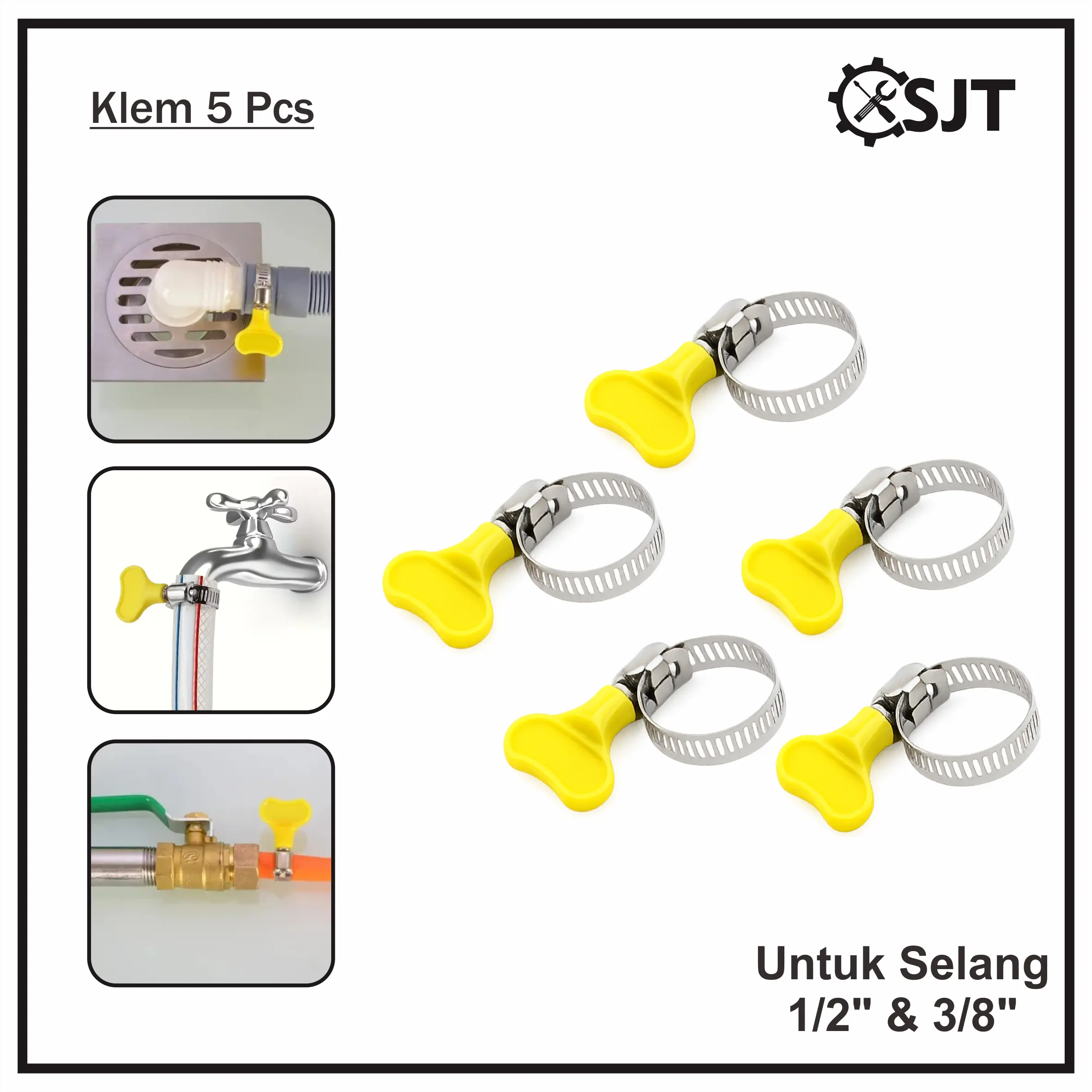 SJT - [Isi 5 Pcs] Klem Selang Semprotan Air / Klem Hose Clamp Pengikat Selang Pipa Taman
