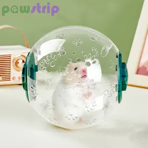 Transparent Hamster Running Wheel Outdoor Portable�Hamster Running Wheel With�Strap Escape Proof�Small Pet Sport Running Wheel - Green 18cm