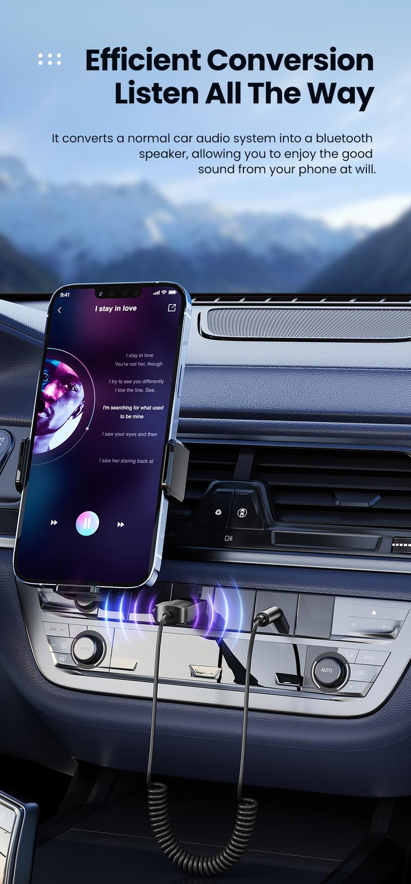 Product Introduction of Toocki Bluetooth Receiver 5.4 For Car Wireless Receiver USB to 3.5mm Jack Aux Audio Wireless Adapter Car Kit Speaker Transmitter 46