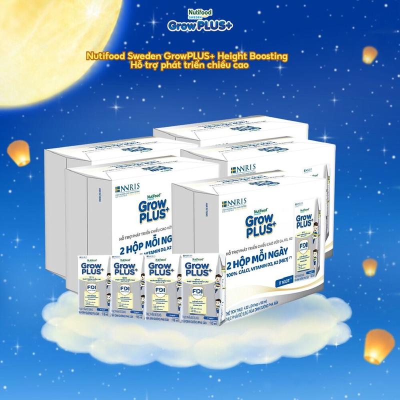 Combo 5 x Thùng sữa Bột Pha Sẵn Nutifood Sweden GrowPLUS+ Cao lớn vượt trội hộp…