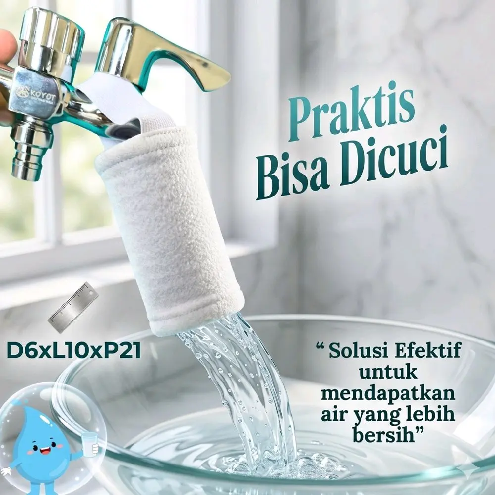 Mssashop 1 set Komplit Filter + corong + kapas Saringan Water Air Polyster Wofen 5 Micreon Gramasi 550 Tebal Dilengkapi Karet Elastis Premium Kapas Dapat Diganti Setiap Hari Fungsi Utama Menyaring Kotaminan dan Pertical Halus penyaring