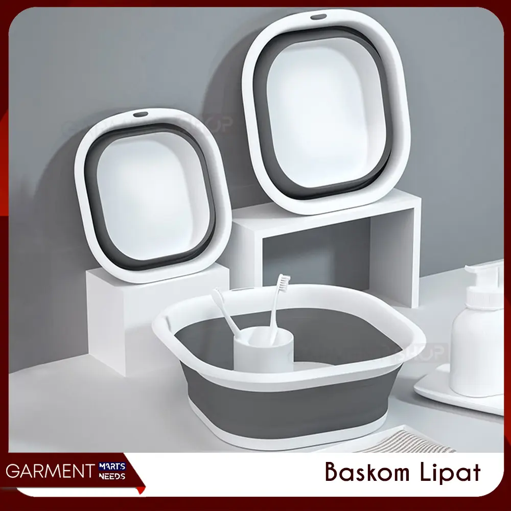 Ember Lipat Plastik Baskom Foldable Keranjang Cucian Baju Portable 3L 5L 10L Serbaguna