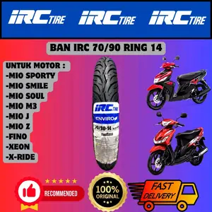 Ban Luar IRC Enviro Ukuran 70/90-14 Tubeless Cocok Untuk Motor Matic Yamaha Seperti Mio , Fino, Mio J , Mio M3