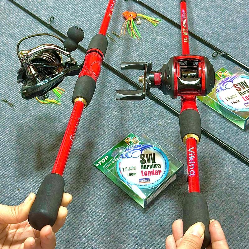 VIKINH Combo Cần Lure HOẢ THẦN 1m65-1m8-2m1 ML & Máy AC 2000/3000 Kèm Phụ Kiện Bắt Cá Đi Câu Fishing Câu Cá