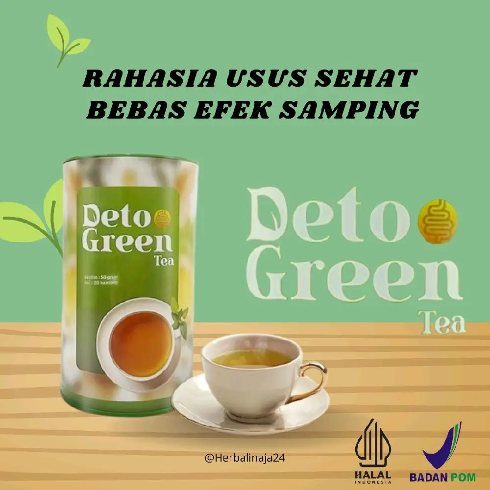 DetoGreen Teh Hijau Minuman tea Herbal Pembersih Usus