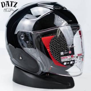 Helm Half Face MLA KYOTO | HITAM GLOSS  Kaca Visor Bening | Helm Premium Untuk Pria Dan Wanita Dewasa SNI Motorcycle 0