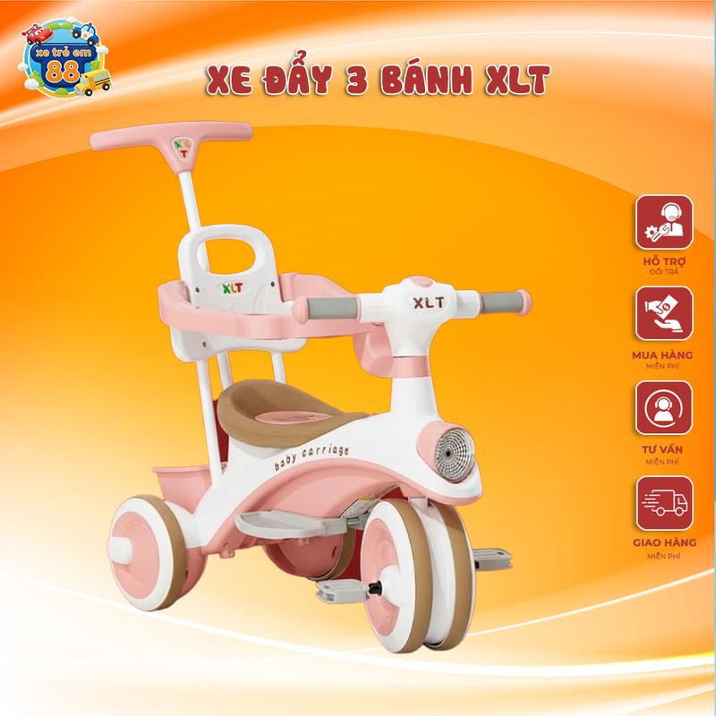Xe đẩy 3 BÁNH mẫu mới mã XLT-616B Đồ Chơi Toys hợp kim nhôm đen cao cấp Black Xe đẩy nhỏ gọn