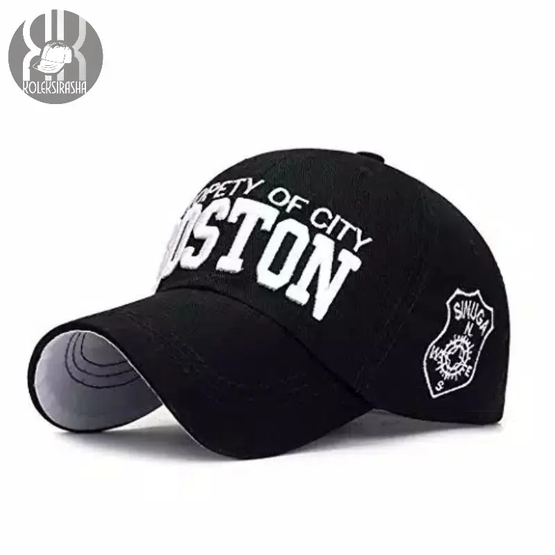 Topi Pria Wanita Baseball Bordir Boston Cap Hat Distro