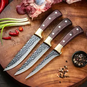 Pisau pemotong baja boning knife tahan karat pisau tulang Mongolia masak pisau penyembelihan pisau pemotong baja