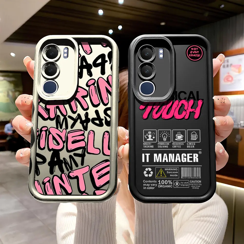 Case Rounded Procamera Timbul WOrd For VIVO Y19S/ S19 PRO/ V40 5G/  V40 LITE 4G/ V40 LITE 5G Case Aesthetic Keren