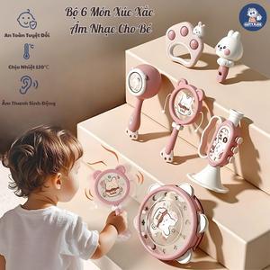 Bộ Đồ Chơi Xúc Xắc Âm Nhạc 6 Món GutyKids Cho Bé Chịu Nhiệt Tốt, Âm Thanh Vui Tai, Giúp Bé Phát Triển Kỹ Năng Toàn Diện