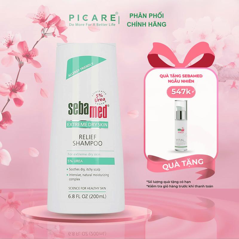 Dầu gội đầu giảm khô, ngứa Sebamed Extreme Dry Skin Relief Shampoo 5% Urea 200ml Dưỡng Tóc Nữ