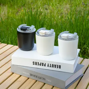 Model baru 2026, cangkir portabel dengan minum langsung, stainless steel 304 lapisan ganda, vakum, cangkir air termos dan kopi untuk mobil