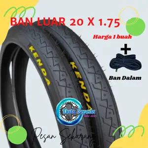 Ban luar dan luar dalam Sepeda lipat / Mini ukuran 20 x 1.75 - 1.95 kembang halus