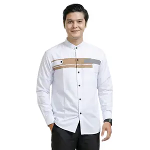 Baju Koko Pria Lengan Panjang Motif Yordan Hadroh Muslim Dewasa Model Terbaru Kekinian