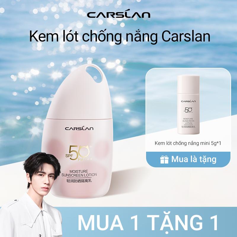  Kem lót chống nắng mỏng nhẹ Carslan 35g  màu hồng tím ,Tệp da không trôi nền Bám da bền lâu ẩm mịn suốt + Free Gift   Kem lót chống nắng mini 5g*1 