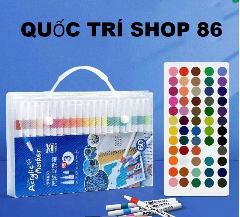 Bộ 60 bút màu nước Acrylic marker cao cấp - Bút màu nước - Bút dạ màu