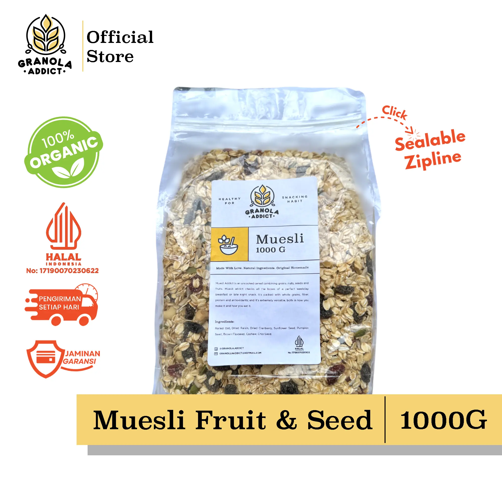 Granola Addict - Muesli Fruit & Seed 1000G / 1KG