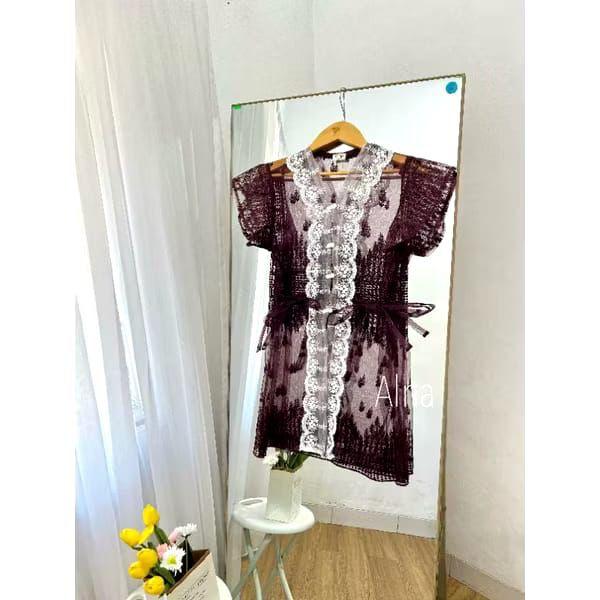 meyina outer brukat tunik hari lebaran/hari raya outer brokat kondangan