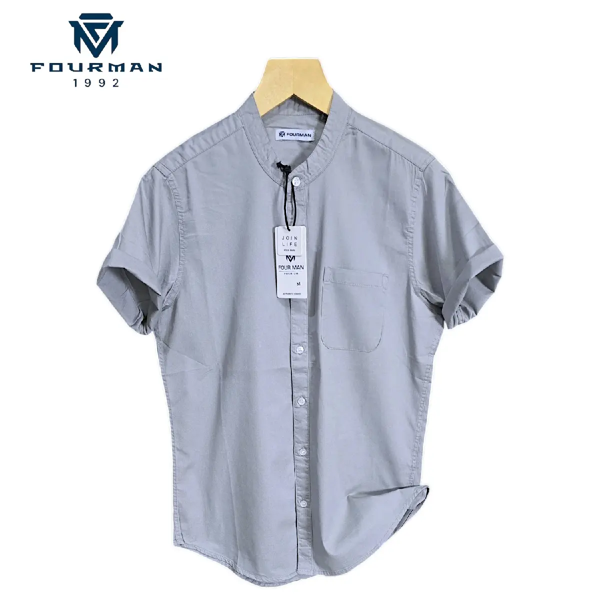 FOURMAN | Kemje Pendek Sanghai | Kemeja Pendek Cowok | Kemeja Casual
