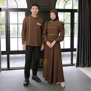 Baju Pasangan Wanita Dewasa Couple Sarimbit Lebaran Dress Pesta Gamis Koko Payet Elegan| Maia