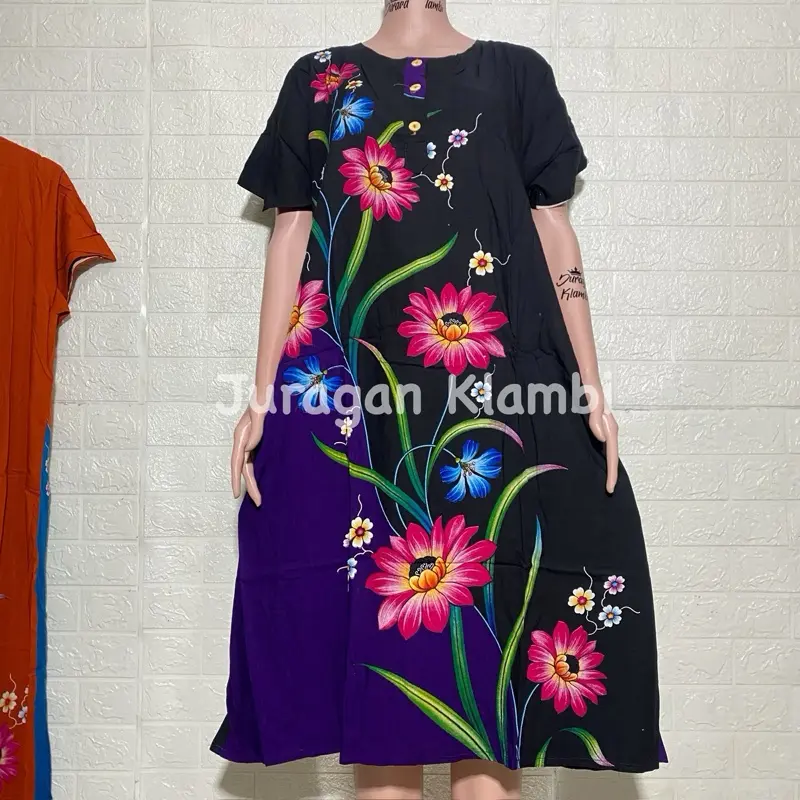 [Sesawi] Daster Alana 04 LD 120 Label Hitam bunga busui | baju santai wanita | baju tidur wanita Bumil Cantik Kancing Motif Menyusui Nyaman Rayon Ibu 1