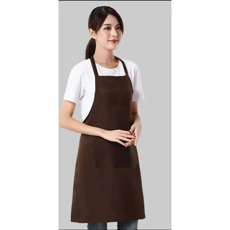 Celemek style polos hitam Unisex Apron masak dapur cocok untuk With Pocket Black 1