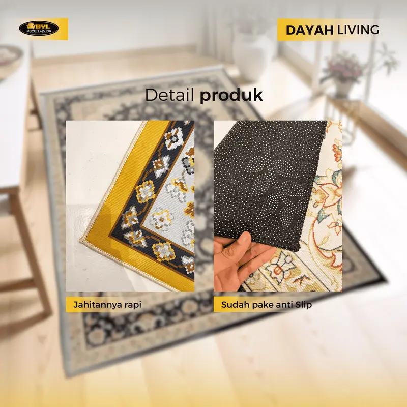 Karpet Velvet DYL Bermotif Uk 200x300cm Lantai Anti Slip Premium 4