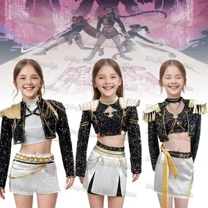 New Kids Anime Teenager Girls K-POP Cosplay Outfit Halloween Costume Women Kpop Demon Hunters Rumi Golden Black Dance Cosplay