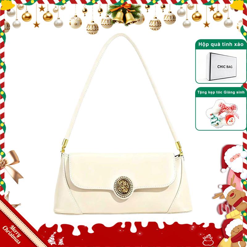  【Mẫu hộp quà Túi nữ & túi xách mới mùa thu đông năm 2025 tối giản thanh lịch trưởng thành dễ phối đồ ngoại hình bắt mắt tiện lợi cho đi lại đi làm mẫu đeo chéo 【Tặng kẹp tóc nhỏ Giáng sinh  