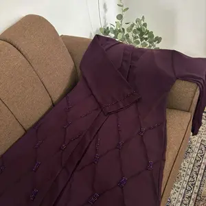 Abaya Furshan Jeehan Free belt Tassel Crystal jahit / Abaya pesta saudi furshan mewah Original