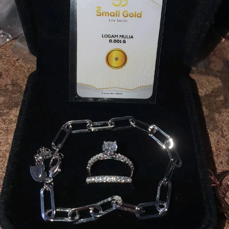 (BISA COD) D08 GELANG + CINCIN SET PREMIUM IMPORT FREE LM + BOX ELEGAN ANTI LUNTUR 1