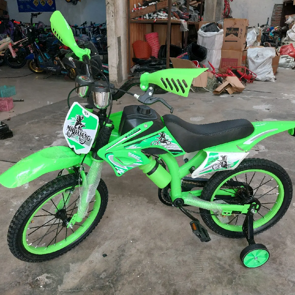 SEPEDA ANAK 16 BMX MOTORCYCLE MODEL MOTOR TRAIL HIJAU