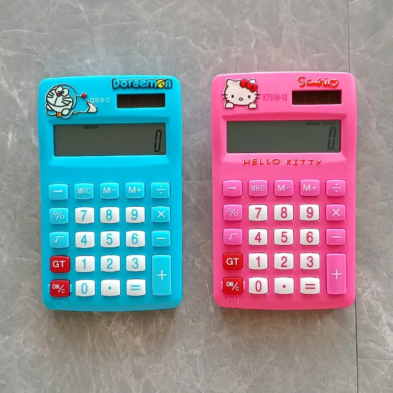 kalkulator karakter Doraemon, Hellokitty, Kuromi dan Kalkulator Transparan 3