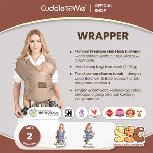 CUDDLEME Baby Wrapper Gendongan Instan Nyaman dan Stylish untuk Bayi Baru Lahir