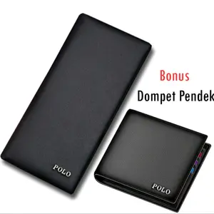 BELI 1 DAPAT 2 Dompet Panjang Gratis 1 Dompet Pendek Kulit Pria Dompet Panjang Pria Lipat dua