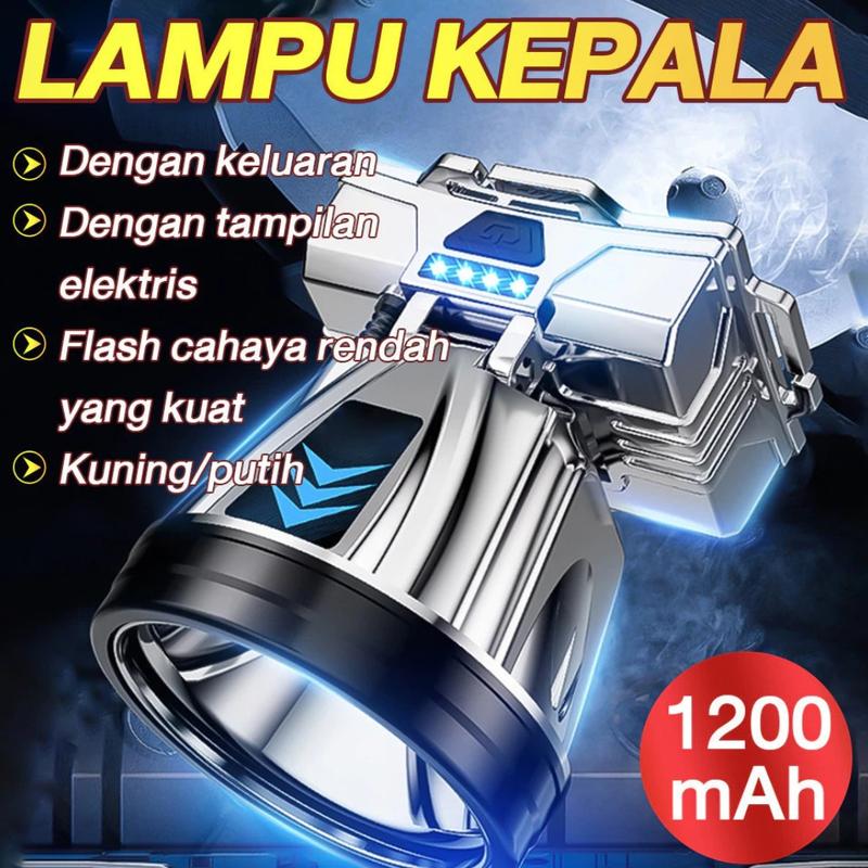 SENTER KEPALA JUMBO 300 WATT BATERAI 186500 MAH SUPER TERANG TAHAN LAMA 1