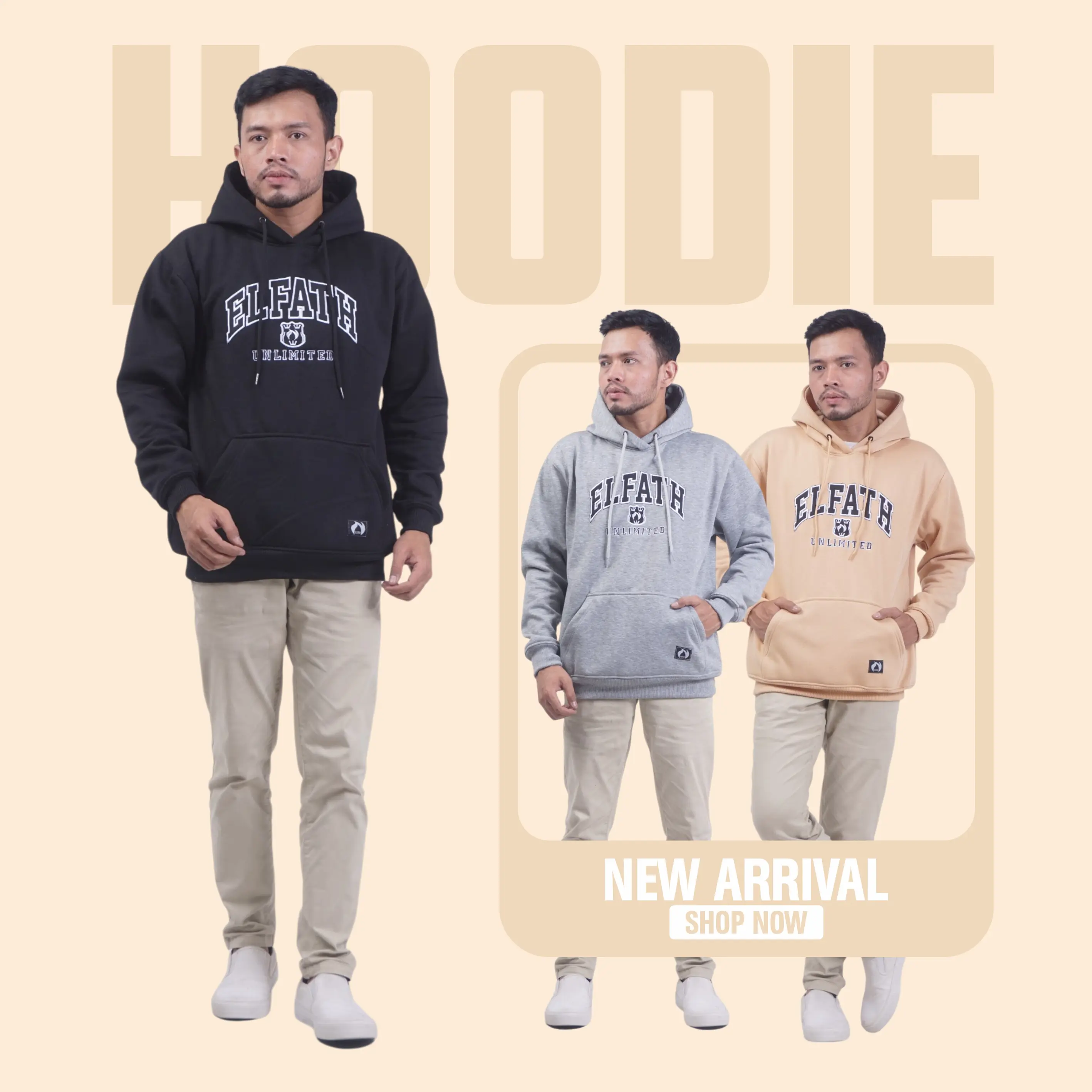 Hoodie Sweater Bordir ELFATH Bahan Fleece Premium Unisex Distro