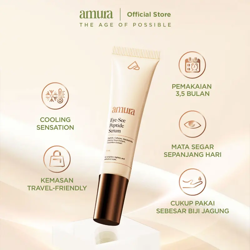 Amura Eye-see Peptide Serum 10ml | Eye Cream Eye Serum Mencerahkan Area Mata Memudarkan Mata Panda Kantung Mata Cream with Cooling Tech 2