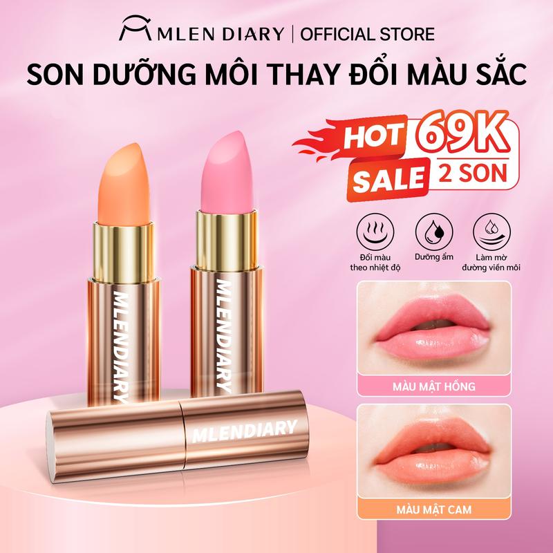 Mlen Diary - Son Dưỡng Môi Cao Cấp Chuyển Màu Theo Nhiệt Độ - Dưỡng Ẩm Lâu Dài Làm Mềm 2 Màu Nhiều Lựa Chọn Son Môi