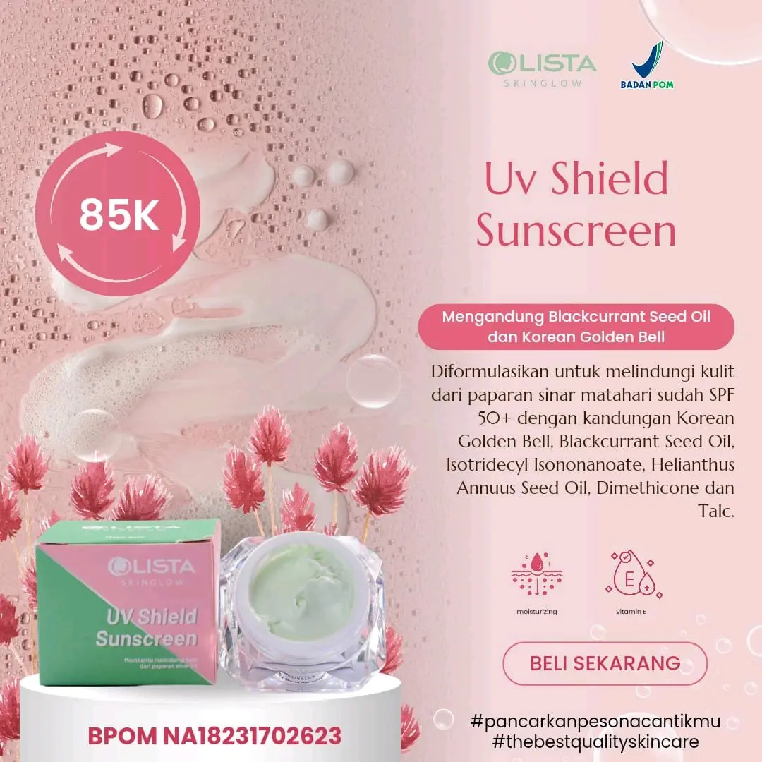 UV shield sunscreen colista skincare