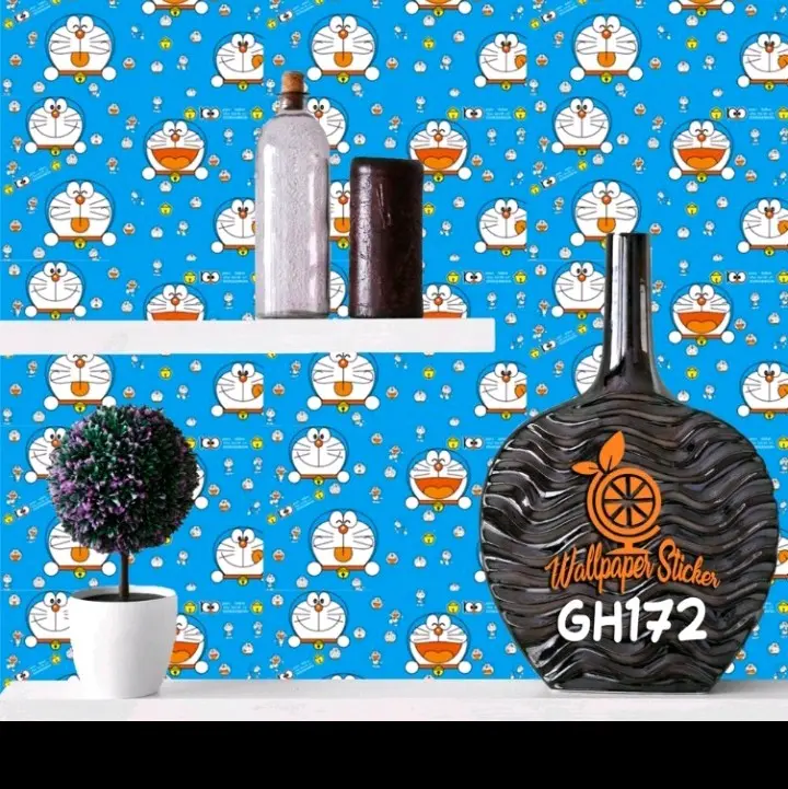 Wallpaper stiker dinding DORaemon terbaru uk 45cmx4,5m MuRah berkualitas sudah berperekat 0