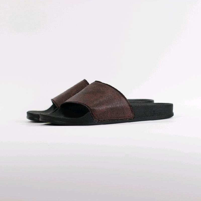 Vignes Sandal Slop Slip On Slide Unisex - Ivy Pattern Brown 3