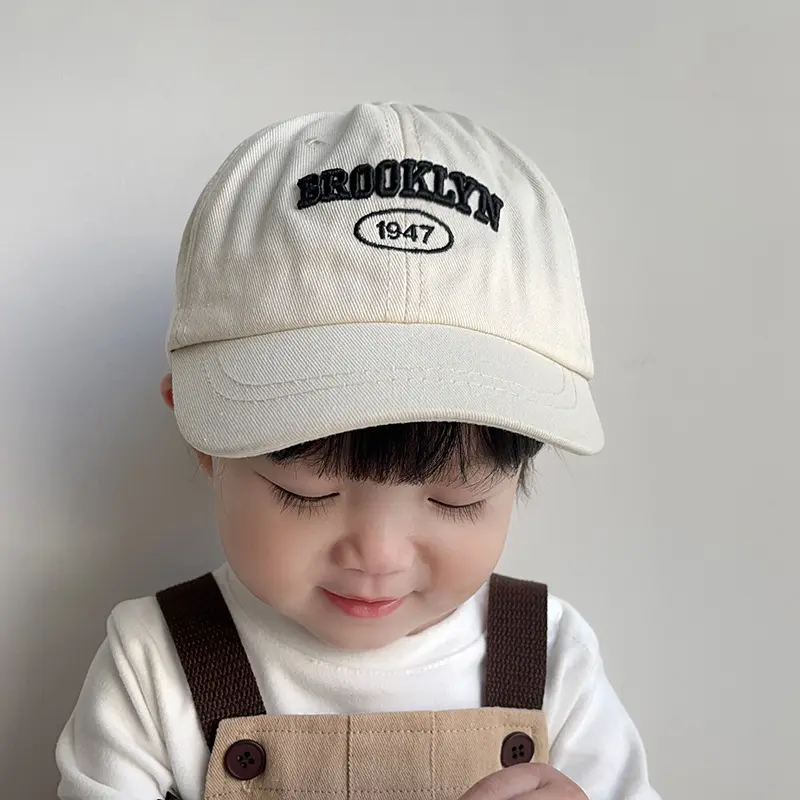 Mũ Mỏ Vịt Cho Em Bé Thời Trang, Chất Liệu Cotton Trơn, Mũ Bóng Chày Trẻ Em, Thích Hợp Cho Bé Trai Và Bé Gái Từ 1-4 Tuổi, Có Tấm Che Nắng, Thêu, Mũ Lưỡi Trai Trẻ Em 2