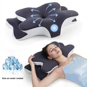 Almohada cervical de doble cara, 1 pieza de almohada de espuma con diseño hueco, Almohada ortopédica para cama ajustable para dormir, Regalo para amigo y familia