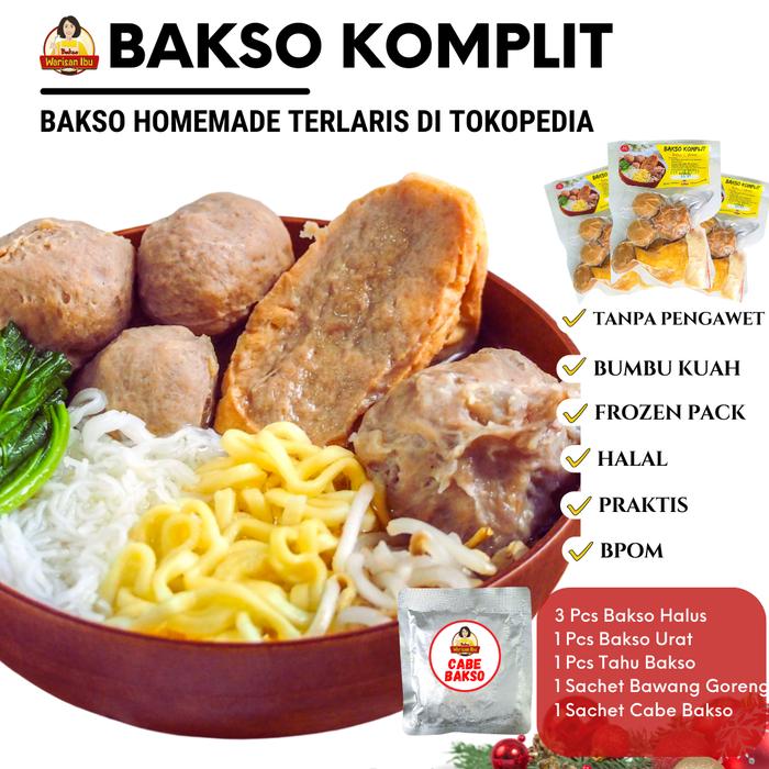 Gambar Bakso Sapi Komplit Siap Saji Halus Urat Tahu - Tanpa Styrofoam dari Bakso Warisan Ibu JKT Kota Administrasi Jakarta Barat Tokopedia